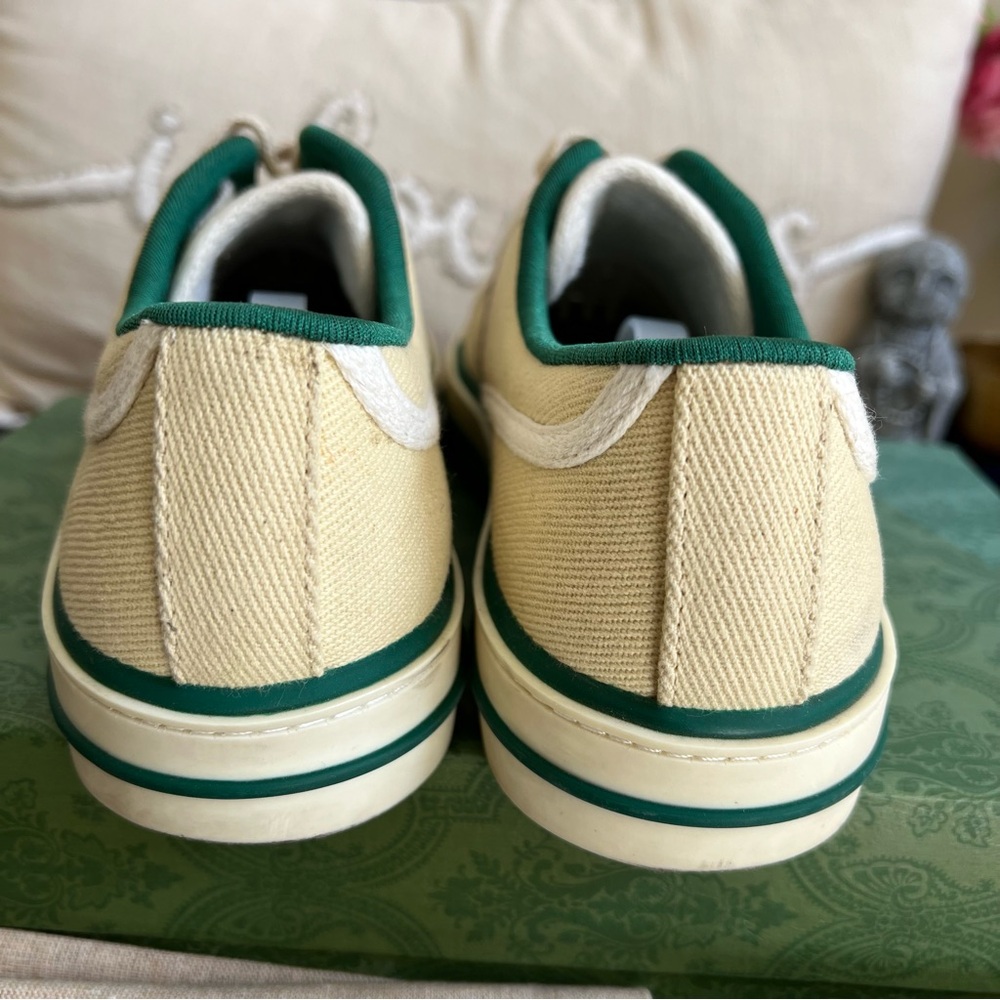 Gucci 1977 Tennis Canvas Low-Top Green/Red Web Sneakers Gucci 8 (US8.5) - Picture 11 of 17